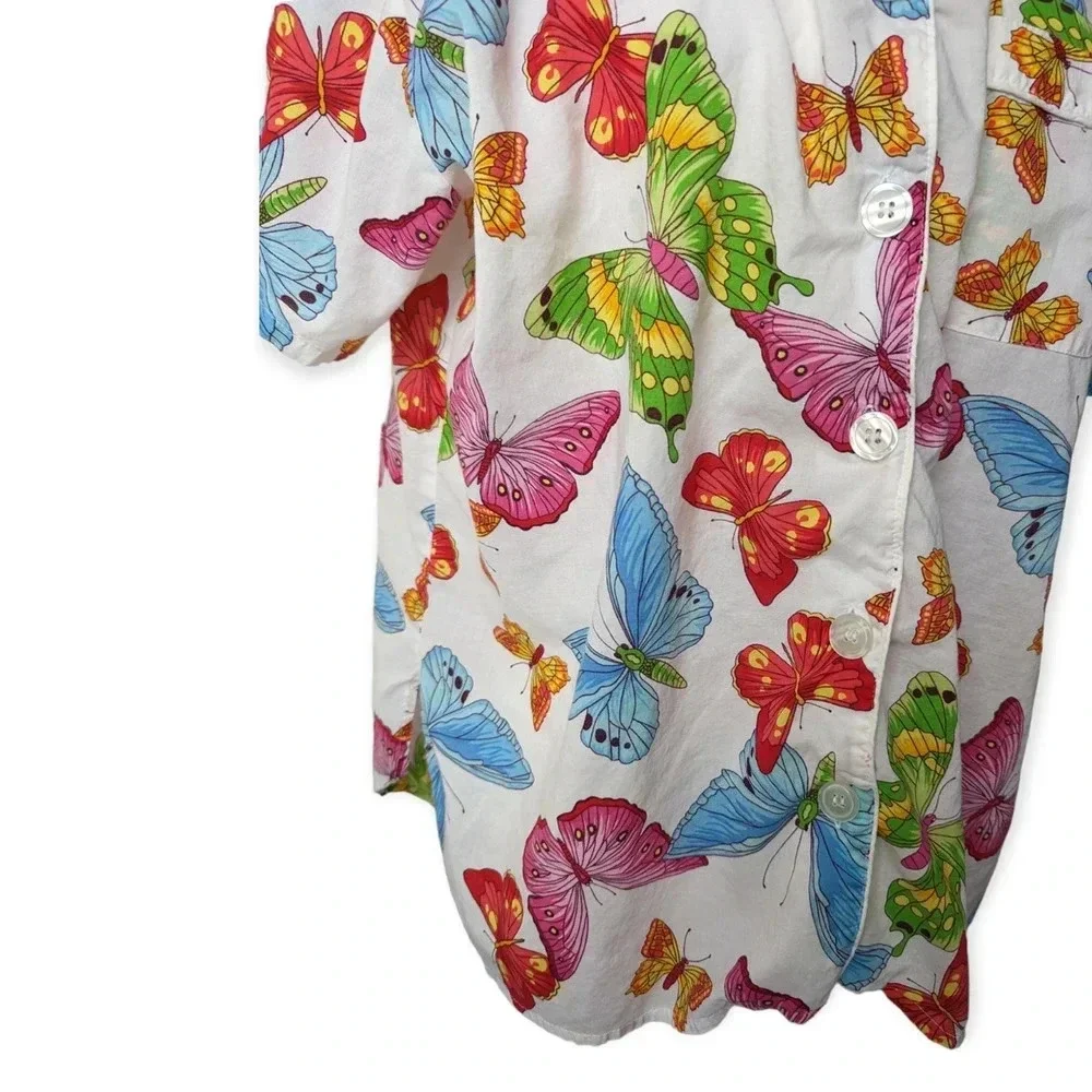 Victoria's Secret Y2K Kidcore Butterfly Short Sleeve Pajama Shirt